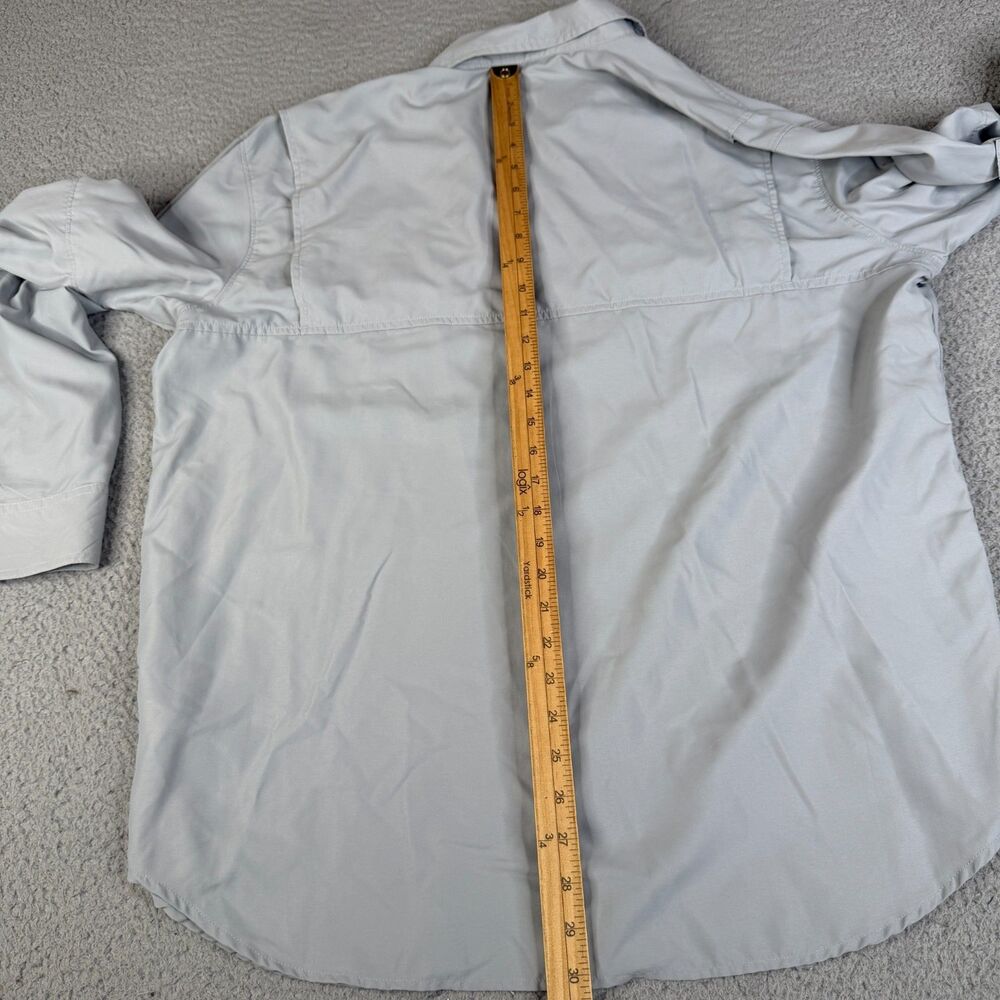 COLUMBIA Shirt Mens XL Gray PFG Omni Shade 50 UPF Vented Roll Tab Fishing Hiking - Picture 10 of 15
